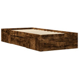 Bed Frame without Mattress Smoked Oak 90x200 cm Engineered Wood 3295496