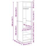 Wardrobe Sonoma Oak 50x50x200 cm Engineered Wood 800237