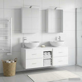Bathroom Furniture Set 5 pcs White Engineered Wood and Glass 3406951