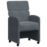 Dining Chairs with Wheels 2 pcs Dark grey 58 x 65 x 98 cm 42017876