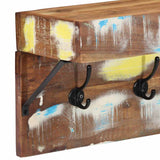 Coat Rack with Shelf Brown 73 x 19 x 23 cm Solid Reclaim wood 4102747