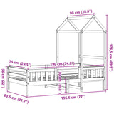 Bed Frame with Roof without Mattress Wax Brown 75x190 cm Small Single 3282170