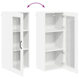 Wall Glass Cabinet LUCCA White 40 x 31 x 100 cm Engineered Wood 885095