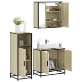 3 Piece Bathroom Furniture Set Sonoma Oak Engineered Wood 3300946