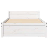 Bed Frame without Mattress White Solid Wood 90x200 cm 815030
