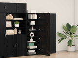 Highboard 2 pcs Black Oak 50 x 42.5 x 185 cm 3365587