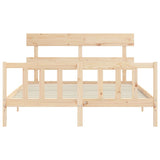Bed Frame without Mattress King Size Solid Wood Pine 3193276