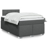 Box Spring Bed with Mattress Dark Grey 120x200 cm Fabric 3285856