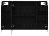 Bathroom Mirror Cabinet with Shelf Black Oak 80 x 14.5 x 70 cm 889104