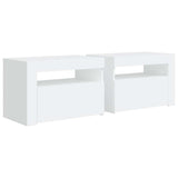Bedside Cabinets 2 pcs with LEDs White 60x35x40 cm 3080734