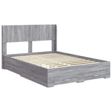 Bed Frame with Storage and Headboard Grey Sonoma 140 x 190 cm 3414472