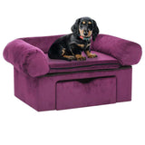 Dog Sofa with Drawer Burgundy 75x50x38 cm Plush 171081
