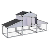 Chicken Coop with Runs and Nest Box Aluminium 41323