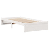 Bookcase Bed without Mattress White 90x200cm Solid Wood Pine 3322388