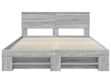 Bed Frame Grey Sonoma 120 x 200 cm Engineered Wood 3408779
