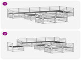 Outdoor Sofa Set 9 pcs Natural Solid Acacia Wood 3373714