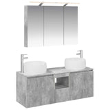 Bathroom Cabinet Set 4 pcs Concrete Grey Engineered Wood 3406538