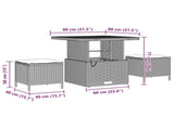 Garden Sofa Set with Cushion 14 pcs Black Poly Rattan 3364954