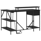 Desk with Drawer Black Oak 120 x 79 x 86.5 cm Engineered Wood 859400
