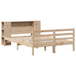 ZNTS Bookcase Bed without Mattress 135x190 cm Double Solid Wood Pine 3321846