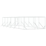 Outdoor Dog Kennel Silver 4x12x2 m Galvanised Steel 3190457