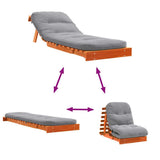 Futon Sofa Bed with Mattress Wax Brown 70x206x11 cm Solid Wood Pine 846753