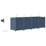 Garden Planter 4 pcs Grey 160 x 40 x 52 cm Plastic 42002880