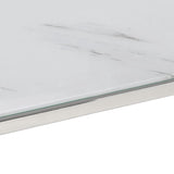 Coffee Table Silver Stainless Steel and Tempered Glass 350019