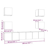 7 Piece TV Cabinet Set Grey Sonoma Engineered Wood 3120243