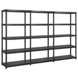 Storage Shelf 5-Tier Black 255x40x185 cm Plastic 3059857