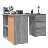 Corner Desk Grey Sonoma 145x100x76 cm Engineered Wood 815442