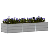 Planter Light Grey 240 x 80 x 45 cm Steel 42018142