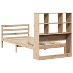 ZNTS Bookcase Bed without Mattress 75x190 cm Small Single Solid Wood Pine 3321883