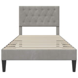 Bed Frame with Headboard Light Grey 90 x 190 cm Velvet 42027691