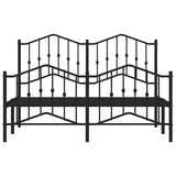 Metal Bed Frame without Mattress with Footboard Black 135x190cm 373806