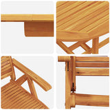 Garden Dining Set Folding 5 pcs Brown Solid Acacia Wood 3375714