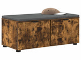 Hall Bench with Cushion with Shelf Smoked Oak 80 x 38 x 46 cm 891484