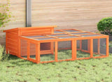 Rabbit Hutch Brown 144x123x67.5 cm Solid Wood Pine 172280