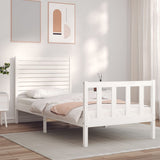 Bed Frame without Mattress White 90x200 cm Solid Wood Pine 3193192