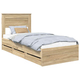 Bed Frame with Drawer Sonoma Oak 75 x 190 cm Engineer Wood 3409884