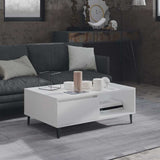 806004 Coffee Table White 90x60x35 cm Engineered Wood