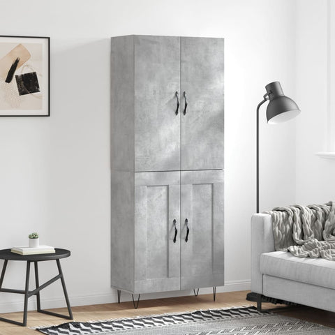 Highboard Concrete Grey 69.5x34x180 cm Engineered Wood 3198077