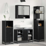 Bathroom Furniture Set with Drawer Black Oak 35 x 37.5 x 166 cm 883600