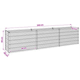 Raised Garden Bed Grey 240 x 40 x 55 cm cold-rolled steel 8006255