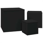 Side Tables 3 pcs Black Engineered Wood 808586