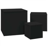 Side Tables 3 pcs Black Engineered Wood 808586