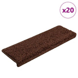 Stair Mats 20 pcs 65x21x4 cm Brown Rectangular Edge 3365854