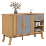 Sideboard OLDEN Grey and Brown 114x43x73.5 cm Solid Wood Pine 358607