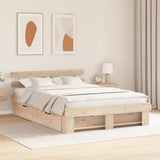 Bed Frame with Headboard Brown 140 x 200 cm Solid Pine Wood 3382274