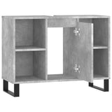Bathroom Cabinet Concrete Grey 80x33x60 cm Engineered Wood 831640